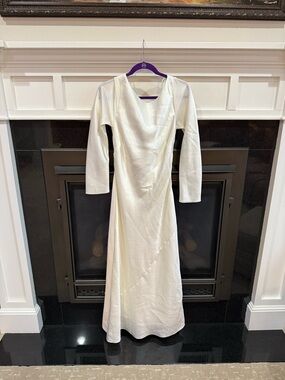 Abercrombie Elegant White Long-Sleeve Maxi Dress